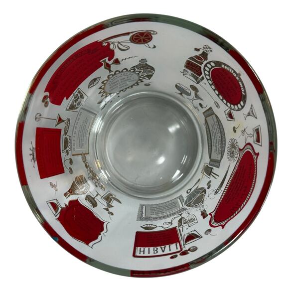 Vintage Jeannette Cocktail Ice Bucket 6” Barware Red & Gold Mid-Century Style - Picture 6 of 10